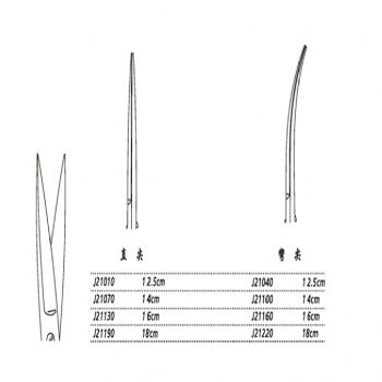 金鐘手術剪J21060 12.5cm 彎圓