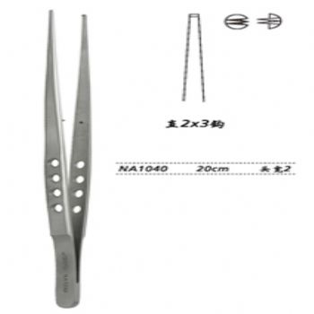 金鐘顯微鑷NA1040 20cm 直 2×3鉤 頭寬 2