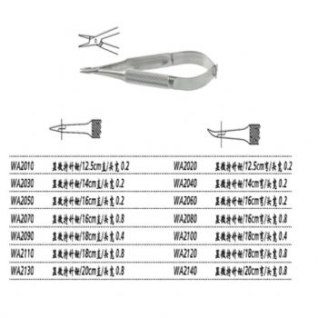 上海金鐘顯微持針鉗WA2020 12.5cm彎 頭寬0.2