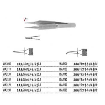 金鐘顯微鑷WA3110 16cm直平臺 頭寬0.4