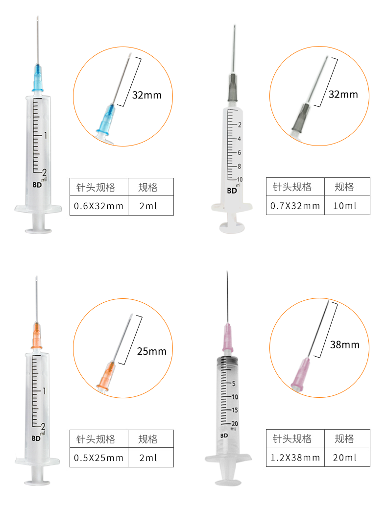 碧迪（BD）一次性使用10ML無(wú)菌注射器（帶針）