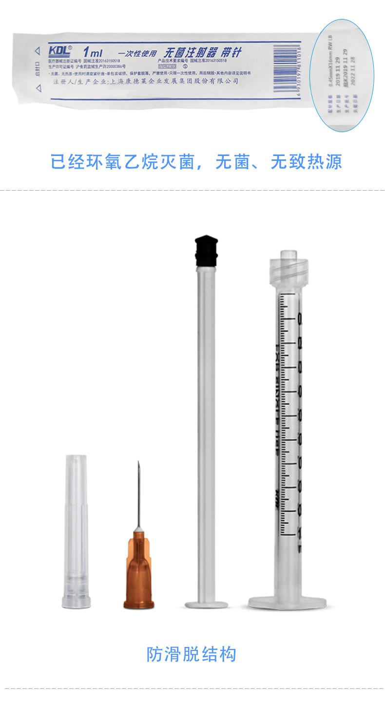 一次性使用螺口注射器 1ml帶針